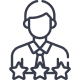 Group 5-1 Person icon with three stars below.
